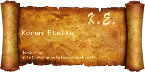 Koren Etelka névjegykártya
